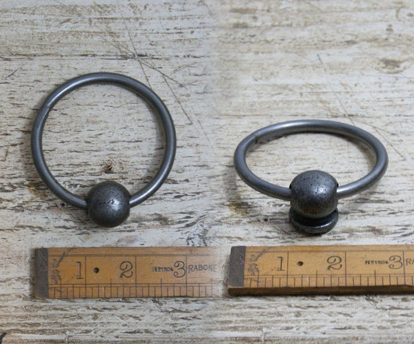 Door Stop Lifting Ring Handle Antique Iron 70mm