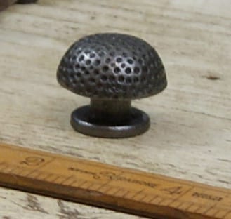 Knob MUSHROOM Dimple Cast Antique Iron 39mm