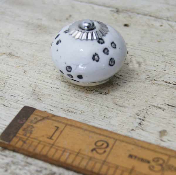 Knob POLKA DOT style Ceramic 40mm Diameter