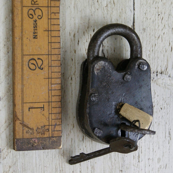 Padlock with 2 Keys Cast Antique Iron 64mm