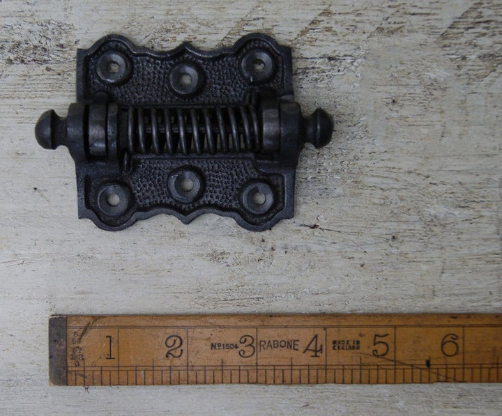 Door Hinge Sprung Cast Antique Iron 105mm x 70mm open