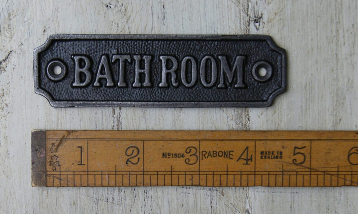 Plaque BATHROOM Antique Cast Iron 115mm x 35mm