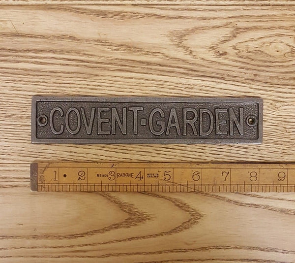 Plaque COVENT GARDEN Cast Antique Iron 30mm x 200mm