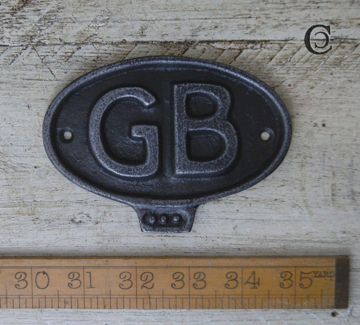 Plaque GREAT BRITAIN GB Cast Antique Iron 85mm x 120mm