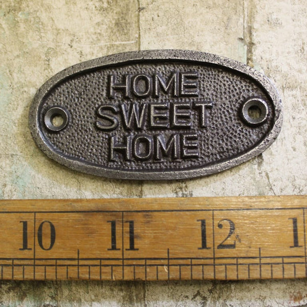 Plaque HOME SWEET HOME Cast Antique Iron 40mm x 75mm