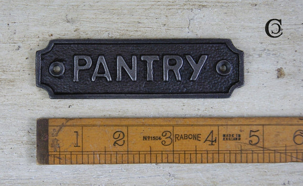 Plaque PANTRY Antique Iron - 105mm x 35mm