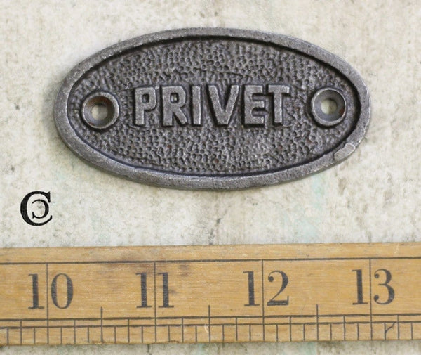 Plaque Oval PRIVET Antique Cast Antique Iron 120mm