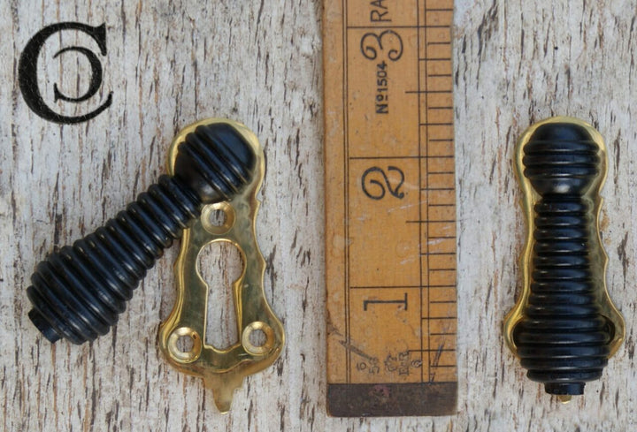 Escutcheon Beehive Ebony / Brass 57mm