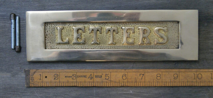 Letter Box Plate LETTERS Solid Brass 250mm x 75mm