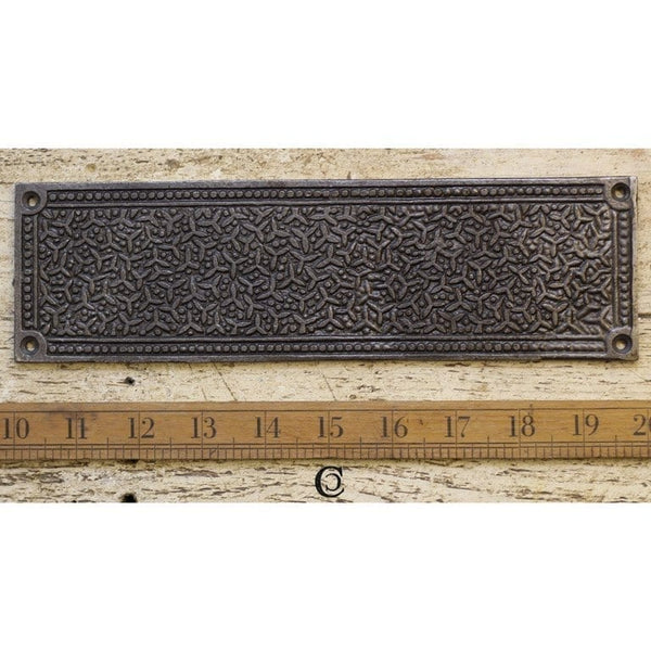 Push Finger Plate INCA design Antique Iron 252mm x 75mm