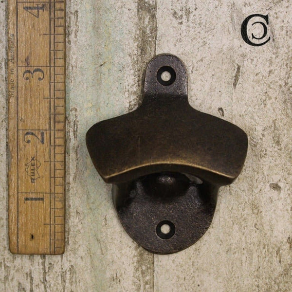 Bottle Opener Wall Mounted PLAIN Antique Copper on Iron