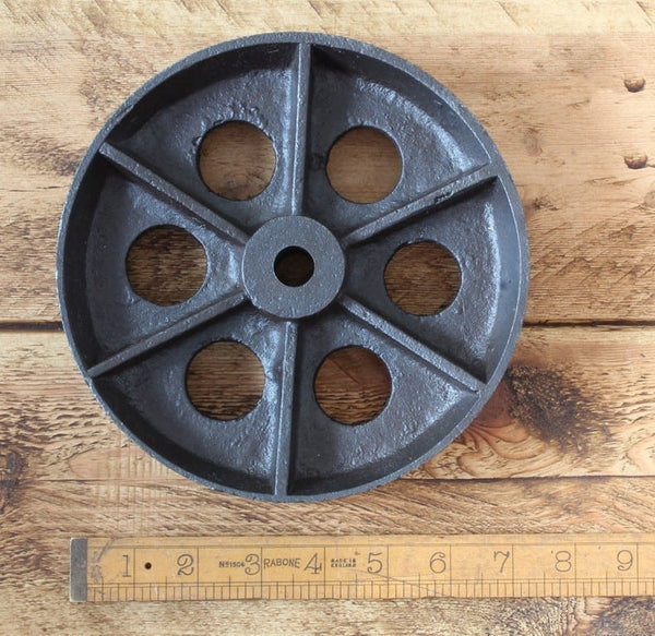 Castor Wheel Industrial Cast Iron 185mm Diameter 16mm 16mm hole