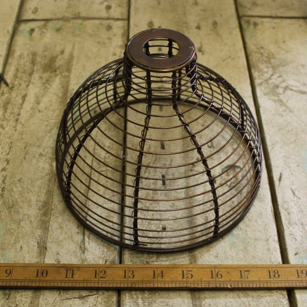 Pendant Shade BELL CAGE Antique Copper 200mm Diameter