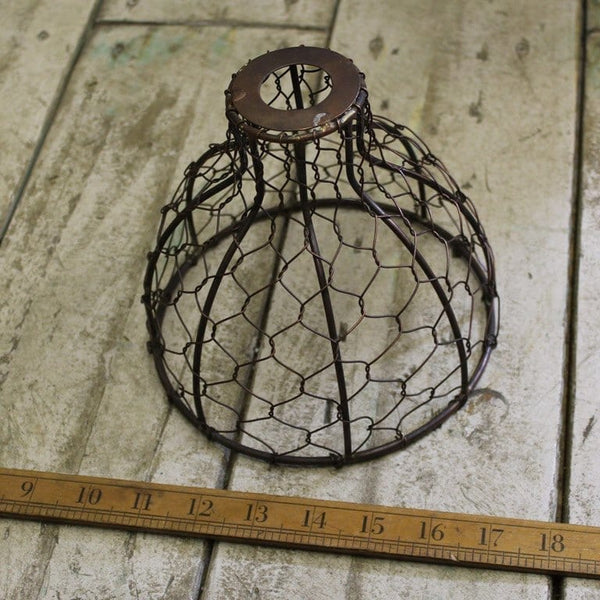 Pendant Shade BELL CHICKEN WIRE Antique Copper 150mm