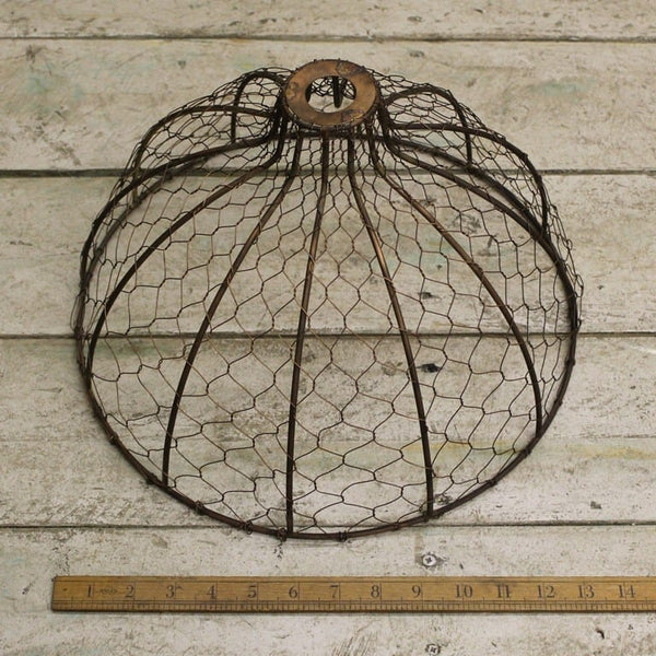 Pendant Shade BELL CHICKEN WIRE Antique Copper 360mm Diameter