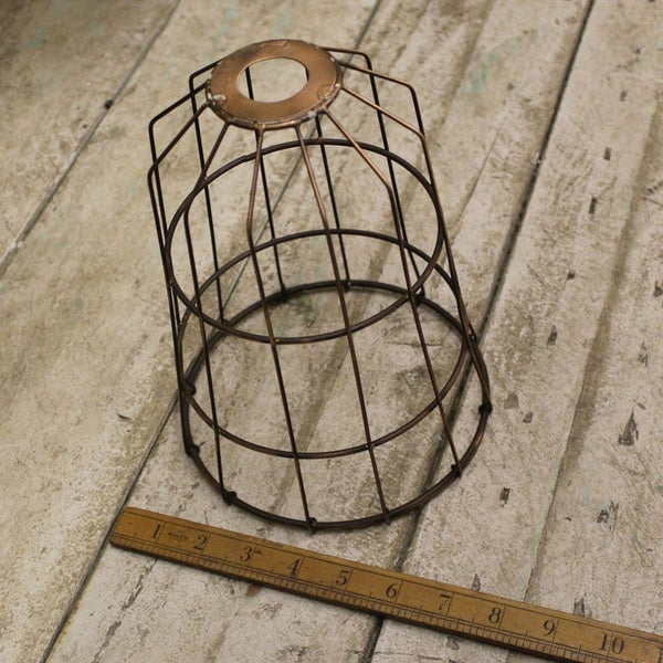 Pendant Shade CONICAL Cage Antique Copper 170mm Diameter x 220mm High