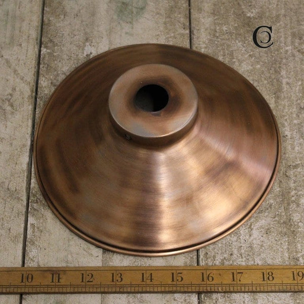 Pendant Shade COOLIE Shallow Antique Copper 230mm Diameter