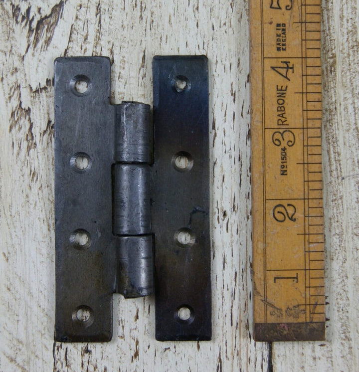 H Hinge Hand Forged Iron Black Beeswax 102mm (AF076)