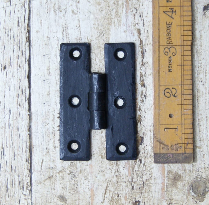 H' Hinge Hand Forged Iron Black Beeswax 3.0" (AF076)