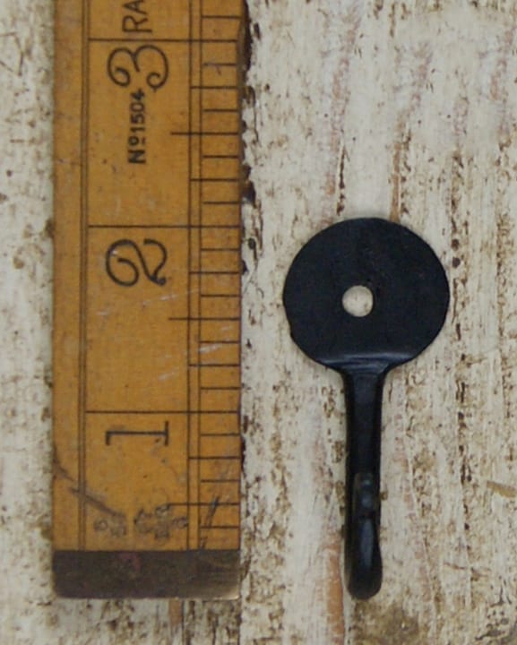 Key Hook Single Penny End Hand Forged Black Beeswax 50mm