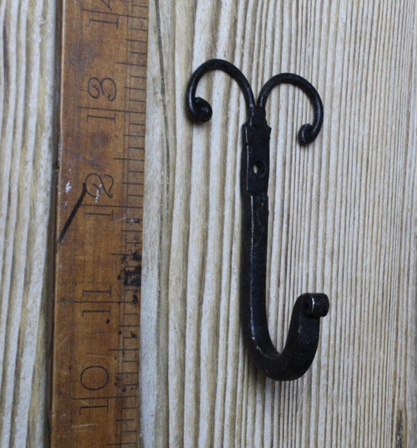 Rams Horn Scroll Hook Hand Forged Beeswax 90mm