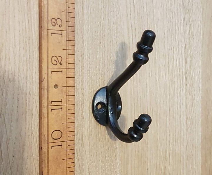 Hat Coat Hook CHILDS ACORN Epoxy Black 75mm