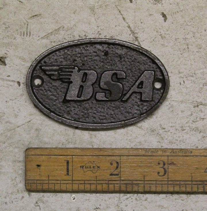 Plaque BSA Oval Cast Antique Iron 50mm x 75mm