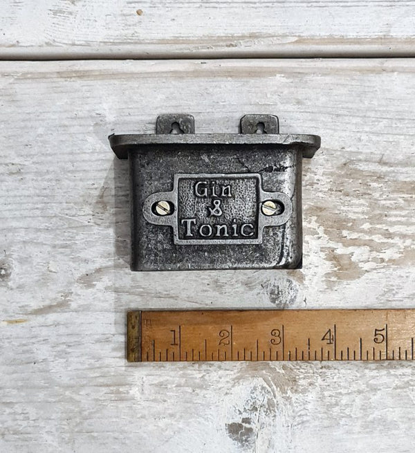 Cap Catcher with plaque GIN TONIC Cast Antique Iron