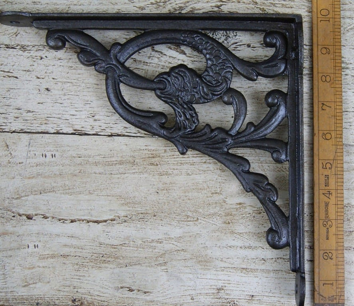 Shelf Bracket SERPENT Design Cast Antique Iron 245mm x 260mm