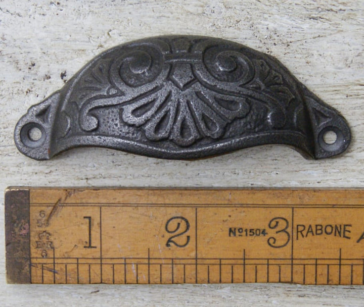 Cup Handle ORNATE Design Cast Antique Iron 90mm x 35mm (5171)