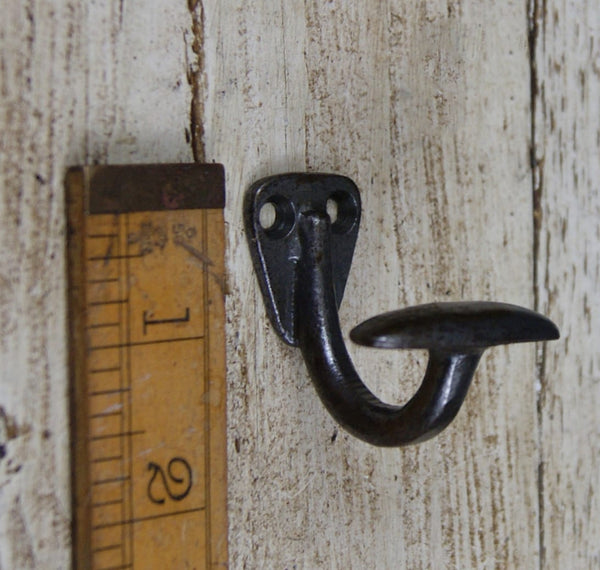 Hat Hook Single Mini BOWLER Cast Antique Iron 50mm