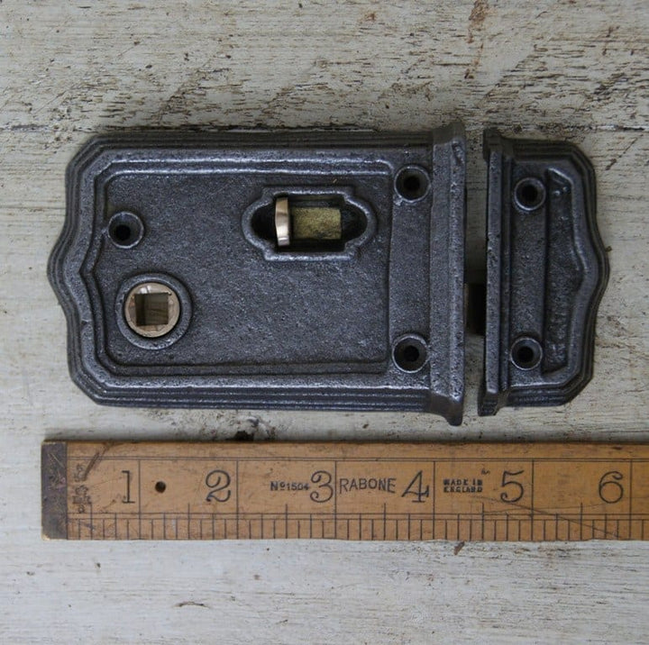 Rim Latch With Slide Bolt Cast Iron Small 125mm (16517/6)