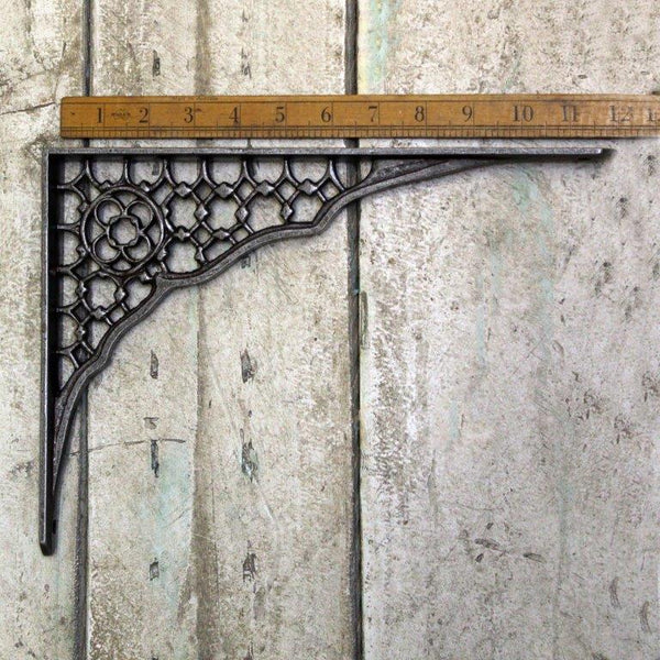 Shelf Bracket JALI LATTICE Cast Antique Iron 216mm x 311mm