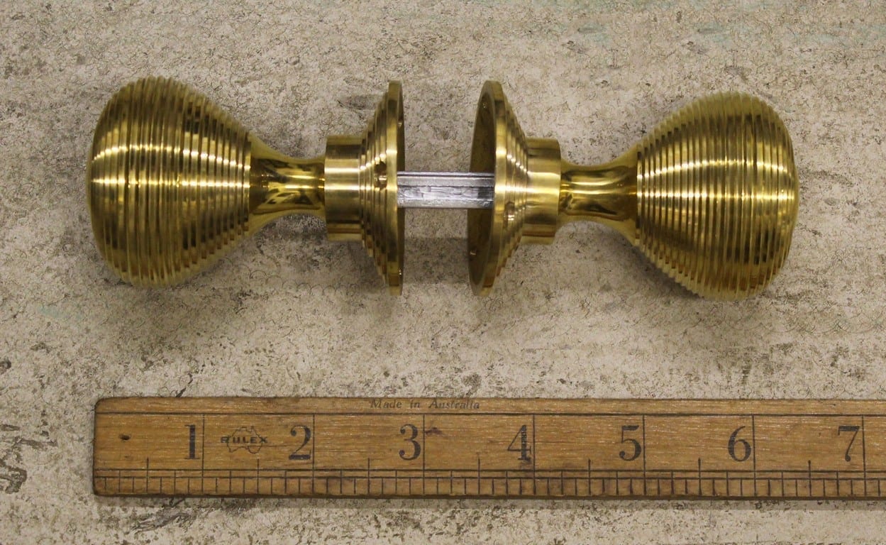 Door Knob Set Beehive Solid Brass 50mm Diameter – Cottingham Collection