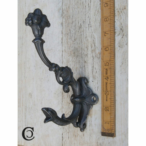 Snake Serpent Decorative Hook Antique Iron 200mm - Heavy