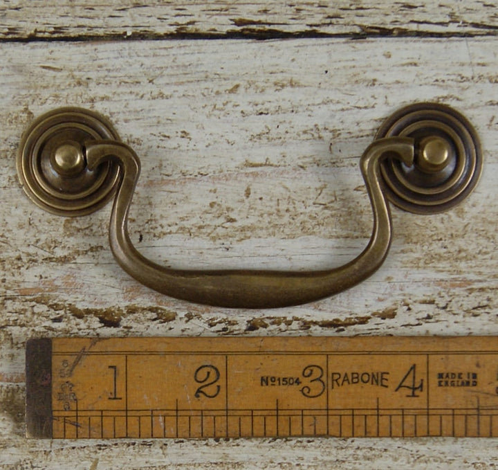 Swan Neck Drop Handle Solid Brass Antique 115mm