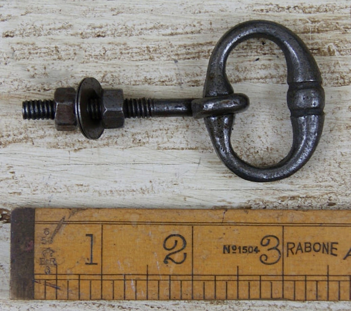 Drop Handle Bolt Through Cast Antique Iron 65mm x 45mm (AF023)