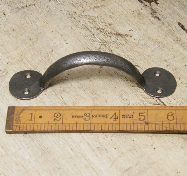 Pull Handle Round End Hand Forged 2 Hole Antique Iron 150mm