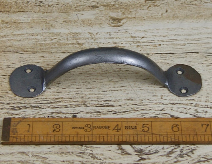 Pull Handle Round End Hand Forged 2 Hole Antique Iron 165mm