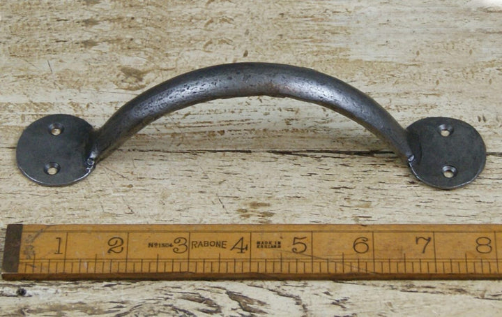 Pull Handle Round End Hand Forged 2 Hole Antique Iron 200mm