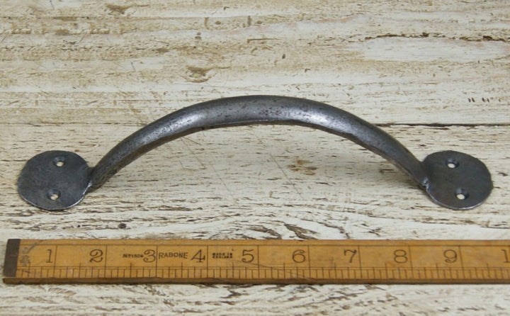 Pull Handle Round End Hand Forged 2 Hole Antique Iron 250mm