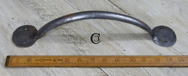 Pull Handle Round End Hand Forged 2 Hole Antique Iron 350mm