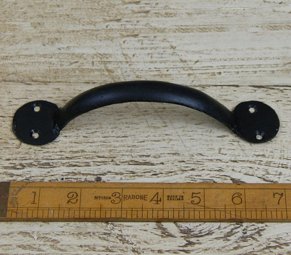 Pull Handle Round End Hand Forged 2 Hole Black Wax 180mm