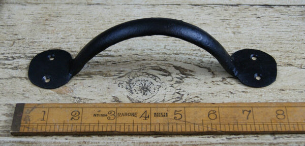 Pull Handle Round End Hand Forged 2 Hole Black Wax 200mm