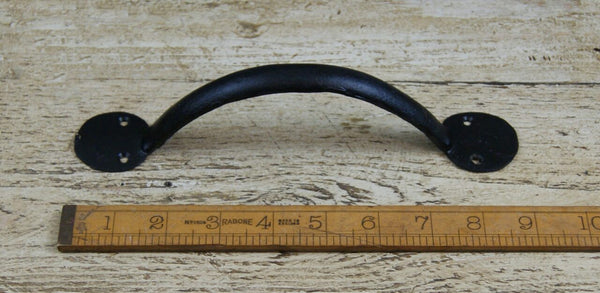 Pull Handle Round End Hand Forged 2 Hole Black Wax 230mm