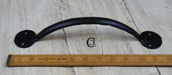 Pull Handle Round End Hand Forged 2 Hole Black Wax 290mm TBD