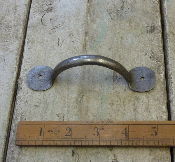 Pull Handle Round End 1 Hole Hand Forged Antique Iron 125mm