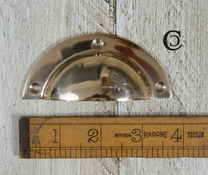 Cup Handle Basic Design Solid Brass 92mm