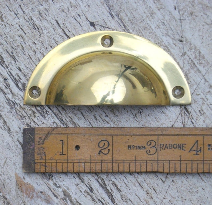 Cup Handle Basic Design Solid Brass 96mm