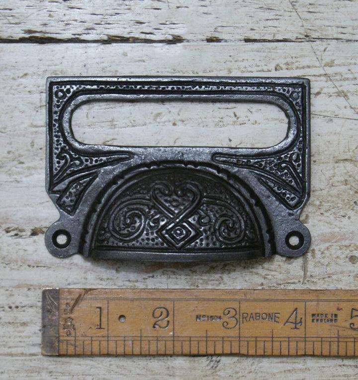 Cup Label Frame Tray Handle Label Frame Cast Antique Iron 100mm